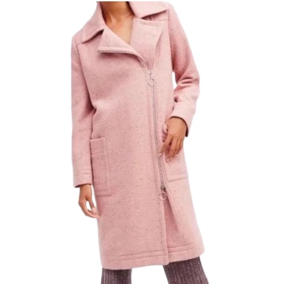 Free People Jackets & Blazers - NWOT FREE PEOPLE PINK AUDREE OVERCOAT sz M